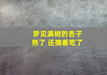 梦见满树的杏子熟了 还摘着吃了